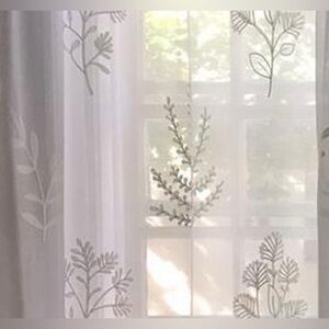 4 sheer floral curtain panels